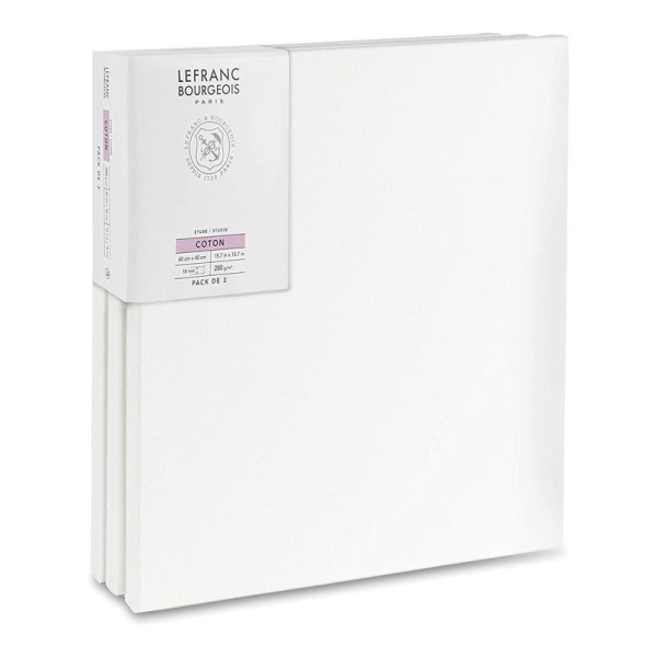 photo-Châssis - Toile - 40x40cm - Lot de 3 - 100% coton - Lefranc Bourgeois