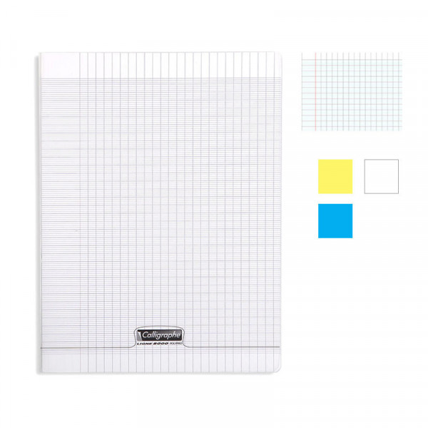 Lot de 3 cahiers - 24x32(cm) - Grands carreaux - 140 pages - couverture en polypro - sans spirale - Clairefontaine