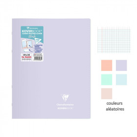 Cahier - 24x32(cm) - Grands carreaux - 96 pages - couverture en polypro - sans spirale - Clairefontaine - Koverbook