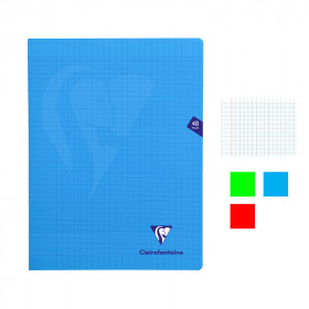 Lot de 3 cahiers - 24x32(cm) - Grands carreaux - 48 pages - couverture en polypro - sans spirale - Clairefontaine - Mimesys
