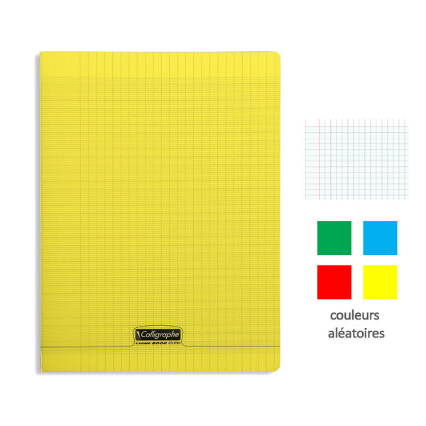 Cahier - 24x32(cm) - Grands carreaux - 96 pages - couverture en polypro - sans spirale - Clairefontaine