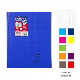 Cahier - 24x32(cm) - Petits carreaux - 160 pages - couverture en polypro - à spirale - Clairefontaine - Koverbook