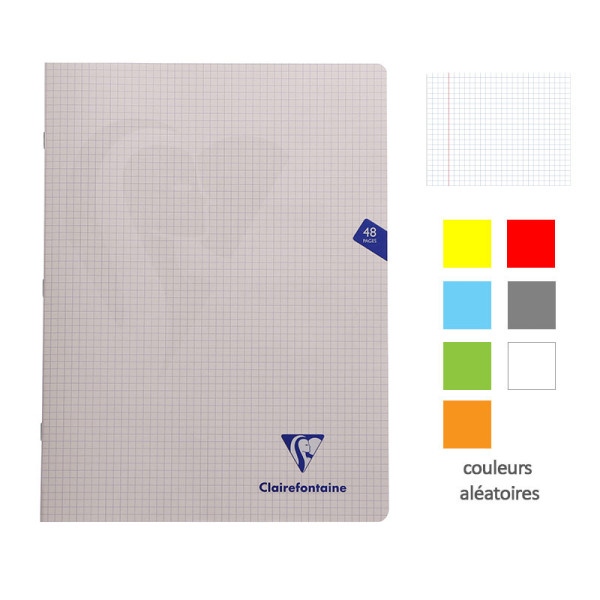 Cahier - 24x32(cm) - Petits carreaux - 48 pages - couverture en polypro - sans spirale - Clairefontaine - Mimesys