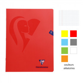 Cahier - 24x32(cm) - Petits carreaux - 48 pages - couverture en polypro - sans spirale - Clairefontaine - Mimesys