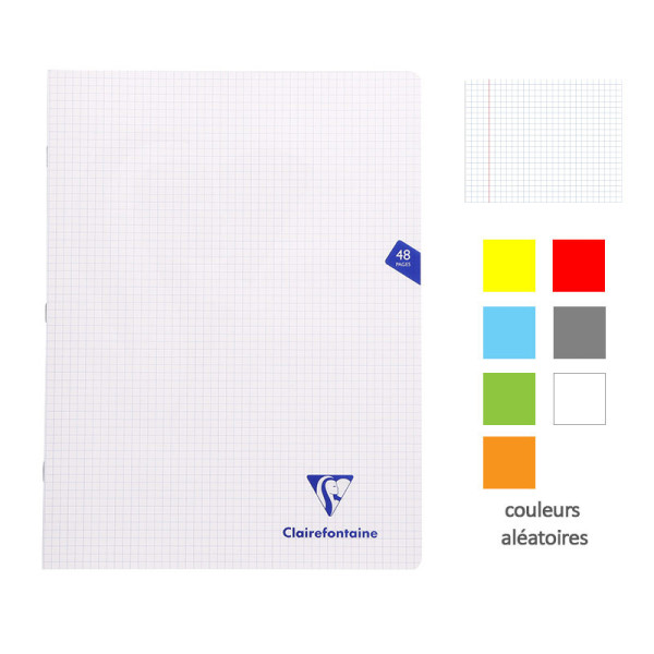 Cahier - 24x32(cm) - Petits carreaux - 48 pages - couverture en polypro - sans spirale - Clairefontaine - Mimesys