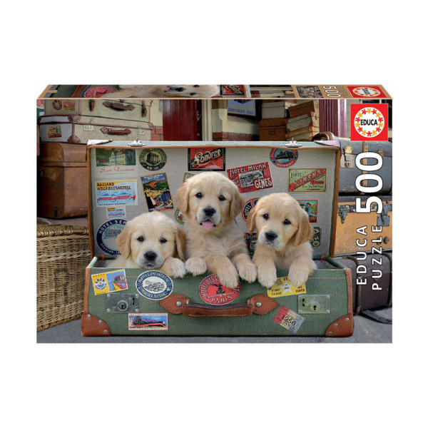 Puzzle Des chiots dans les bagages 500 pièces - Educa | Artmania