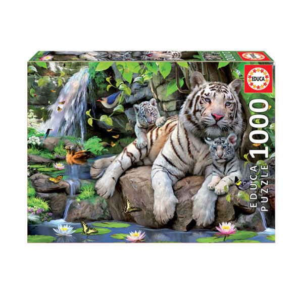 Puzzle Tigres blancs du Bengale 1 000 pièces - Educa | Artmania