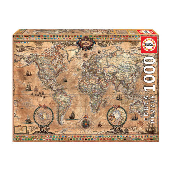 Puzzle Mappemonde 1 000 pièces - Educa | Artmania