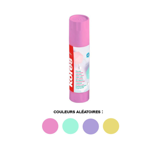 photo-Tube de colle blanche 20gr Kores couleurs pastel