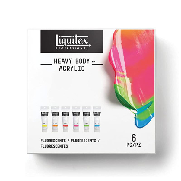 Set de peinture acrylique Fluorescentes 6x59ml - Liquitex Heavy Body | Artmania