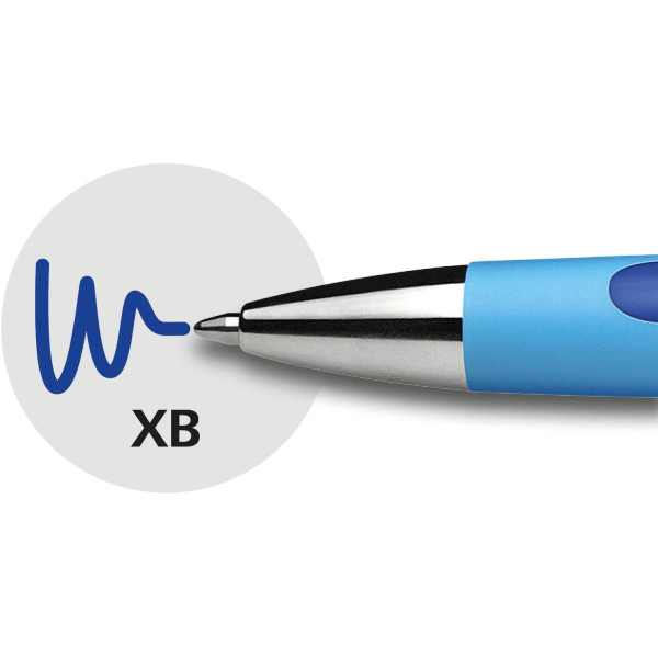 5 stylos à bille - Bleu - Pointe extra large XB - Slider Memo XB - Slider Rave XB - Schneider