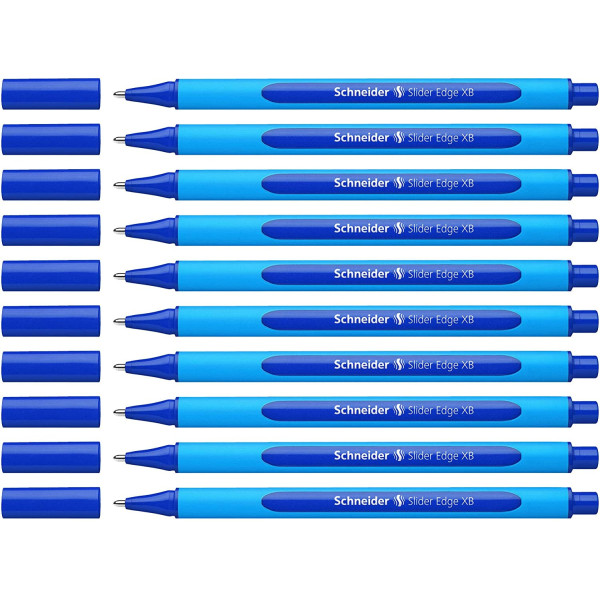photo-10 stylos à bille - Bleu - Pointe extra large - Slider Edge - Schneider