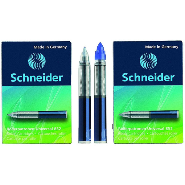 photo-2 boîtes de 5 cartouches d'encre pour stylo roller - Bleu - Schneider - 852M