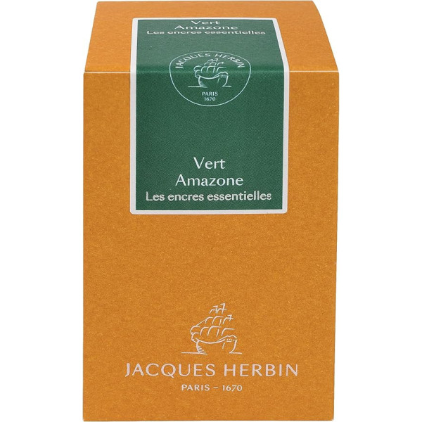 Encre pour calligraphie - Vert Amazone - Les encres essentielles - Herbin - Flacon 50ml