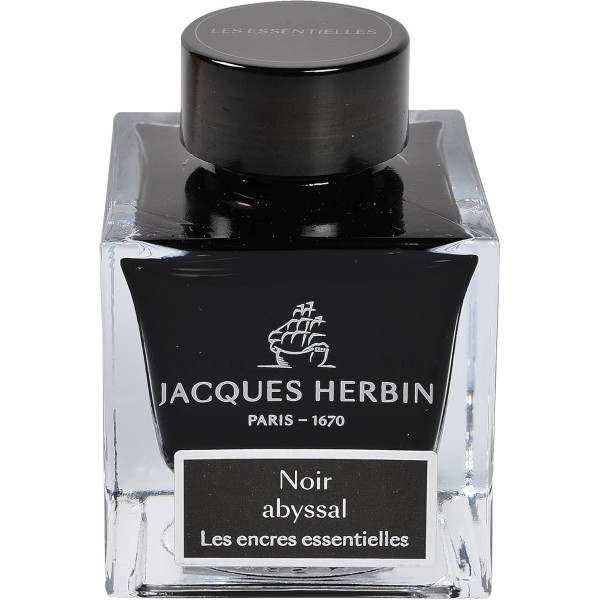 Encre pour calligraphie - Noir abyssal - Les encres essentielles - Herbin - Flacon 50ml