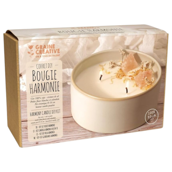 photo - Kit créatif - Fabrique une bougie - Senteur vanille poudrée - Harmonie - Graine créative