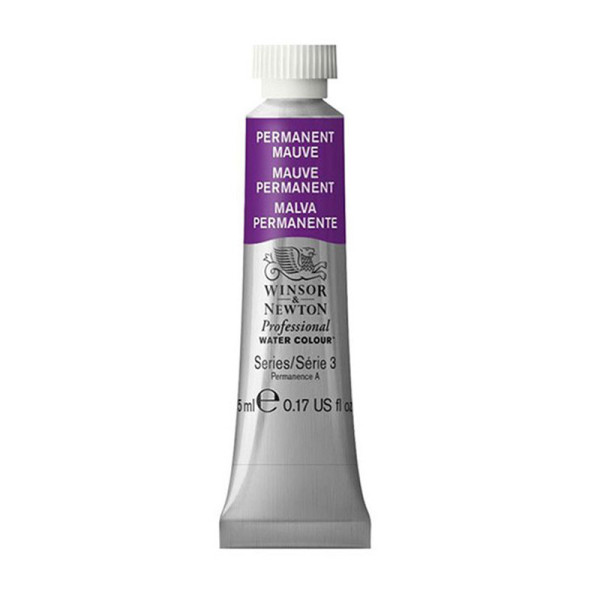 photo-Peinture aquarelle professionnelle - Extra fine - Mauve permanent - 491 - Winsor et Newton - 5ml