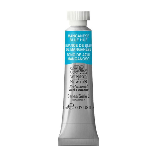 photo-Peinture aquarelle professionnelle - Extra fine - Nuance de bleu de Manganèse - 379 - Winsor et Newton - 5ml