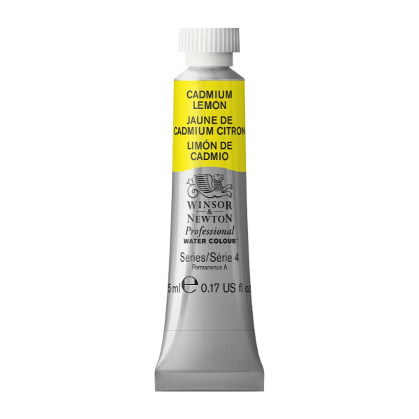photo-Peinture aquarelle professionnelle - Extra fine - Jaune de cadmium citron - 86 - Winsor et Newton - 5ml