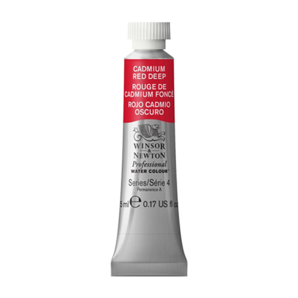 photo-Peinture aquarelle professionnelle - Extra fine - Rouge de cadmium foncé - 97 - Winsor et Newton - 5ml