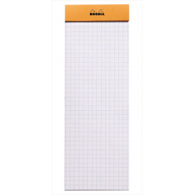 Bloc notes - Shopping - 7,4 x 21 cm - Petits Carreaux - 80 feuilles - Orange - Rhodia