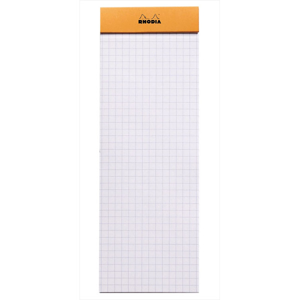 Bloc notes - Shopping - 7,4 x 21 cm - Petits Carreaux - 80 feuilles - Orange - Rhodia