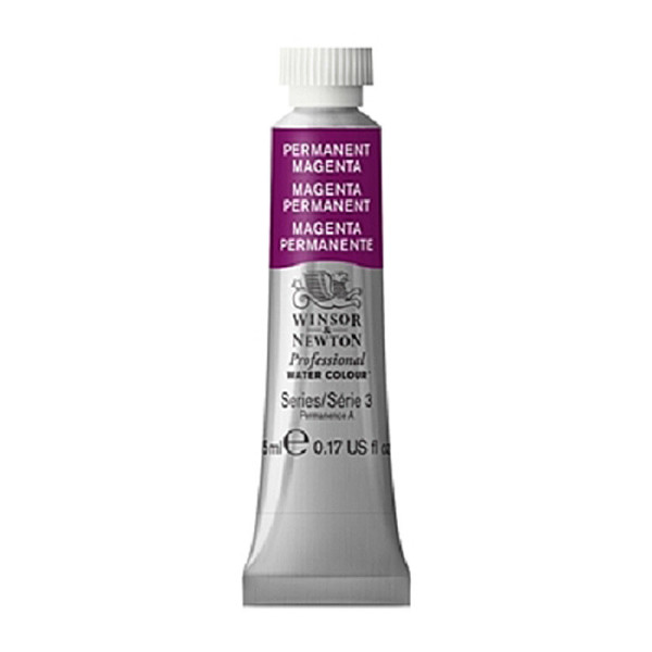 photo-Peinture aquarelle professionnelle - Extra fine - Magenta permanent - 489 - Winsor et Newton - 5ml