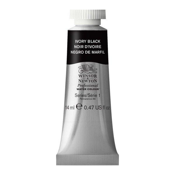 photo-Peinture aquarelle - Noir d'ivoire - 331 - Extra-fine - Winsor et Newton - 14ml