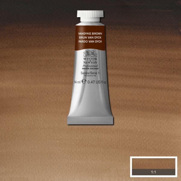 Peinture aquarelle - Brun Van Dyck - 676 - Extra-fine - Winsor et Newton - 14ml