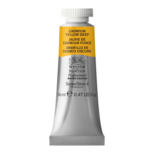 photo-Peinture aquarelle - Jaune cadmium foncé - 111 - Extra-fine - Winsor et Newton - 14ml