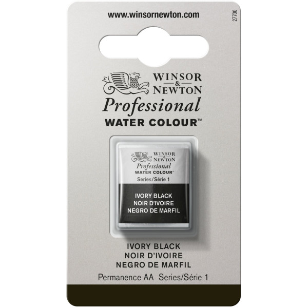 photo-Aquarelle Professionnelle Extra-Fine - 1/2 Godet - Noir d'ivoire - 331- Winsor Et Newton