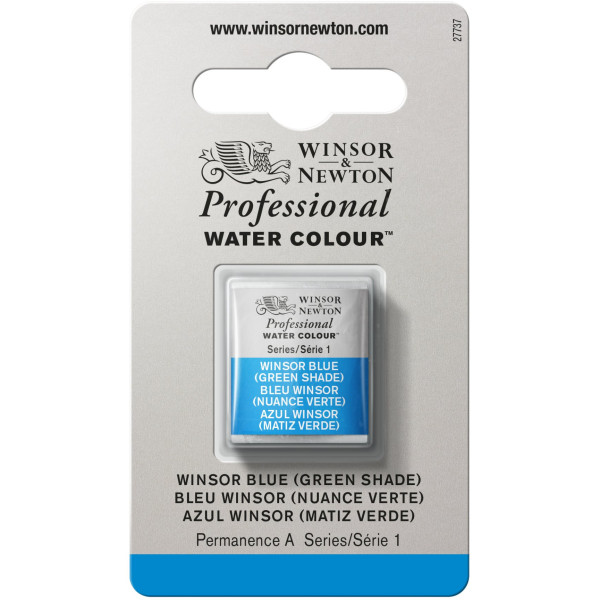 photo-Aquarelle Professionnelle Extra-Fine - 1/2 Godet - Bleu Winsor Nuance Verte - 707 - Winsor Et Newton