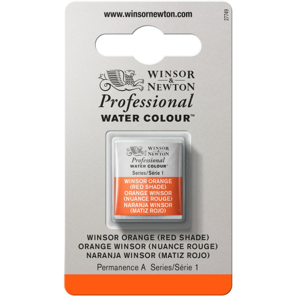 photo-Aquarelle Professionnelle Extra-Fine - 1/2 Godet - Orange Winsor Nuance Rouge - 723 - Winsor Et Newton