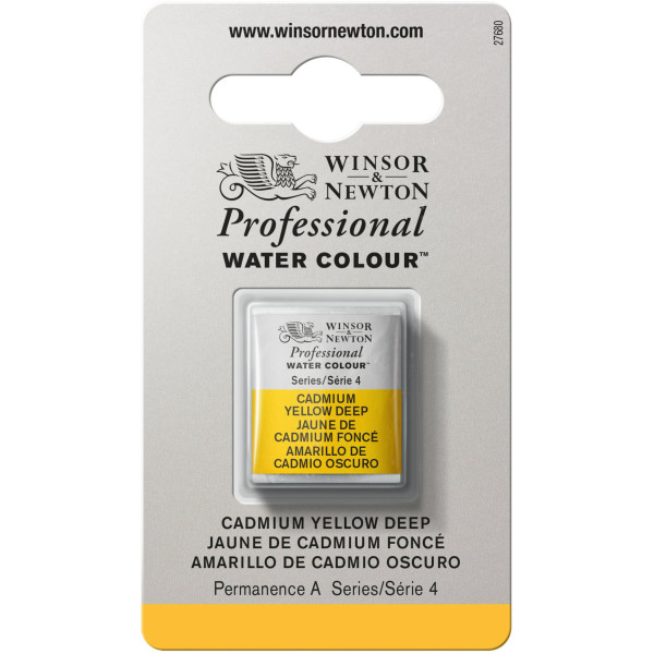 photo-Aquarelle Professionnelle Extra-Fine - 1/2 Godet - Jaune Cadmium Foncé - Winsor Et Newton