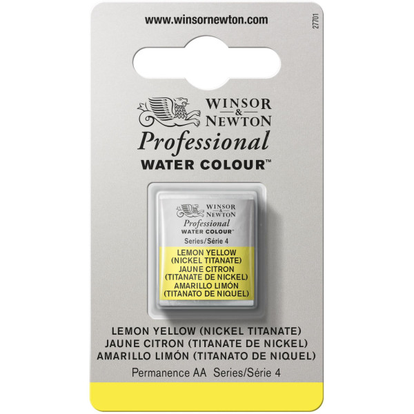 photo-Aquarelle Professionnelle Extra-Fine - 1/2 Godet - 347 - Jaune Citron (titanate de nickel) - Winsor Et Newton