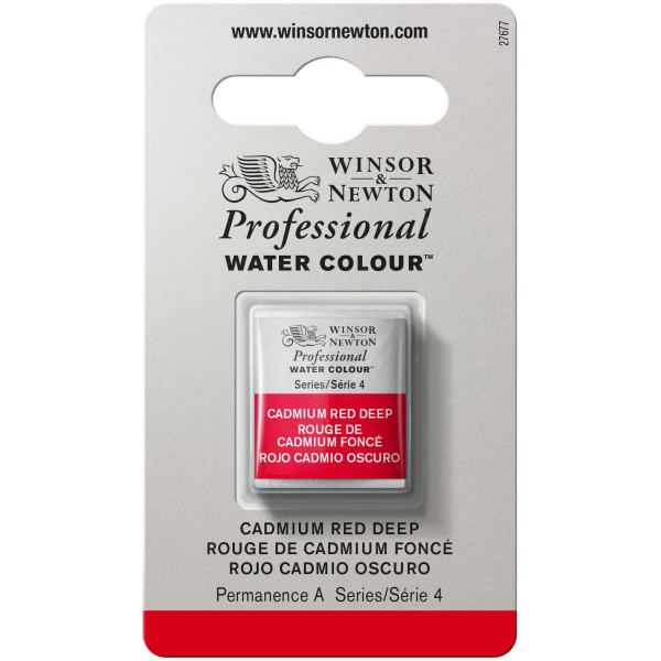 photo-Aquarelle Professionnelle Extra-Fine - 1/2 Godet - Rouge cadmium foncé - 97 - Winsor Et Newton