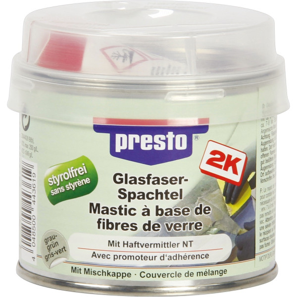 photo-Mastic de réparation à base de fibres de verre - Pour le bois métal plastique - 250g - Presto