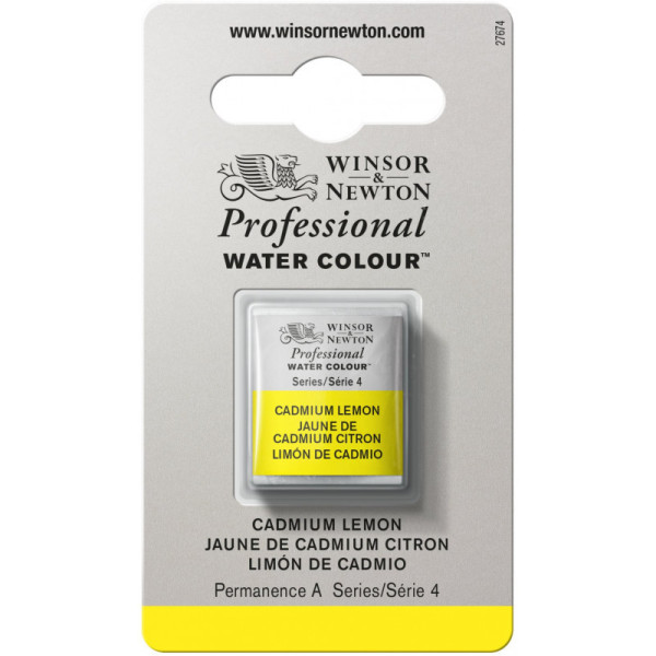 photo-Aquarelle Professionnelle Extra-Fine - 1/2 Godet - Jaune De Cadmium Citron - 86 - Winsor Et Newton