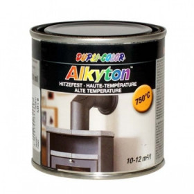 photo-Pot de peinture haute température jusqu'à 750°C - Noir - Alkyton - 250 ml