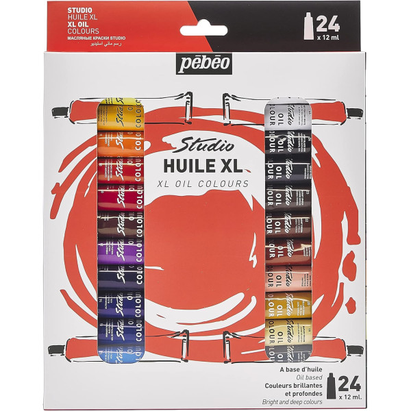 photo - Set de peinture à l'huile - Fine - Pébéo studio XL fine - 24 tubes de 12ml