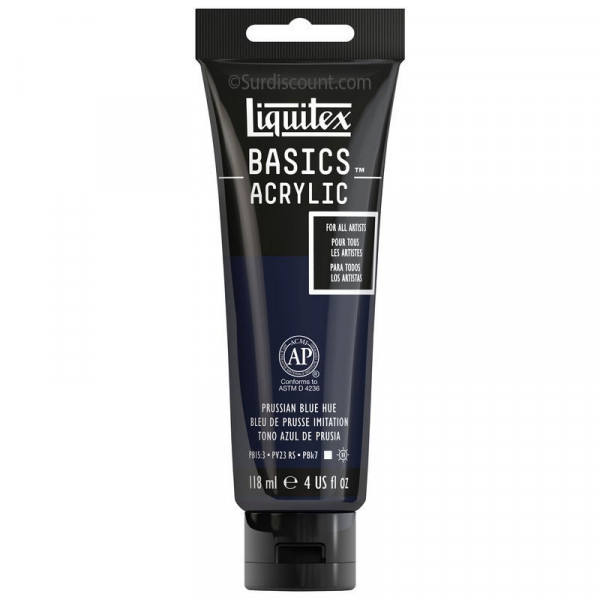 Peinture Acrylique en tube bleu de prusse 118ml - Liquitex Basics Amazon