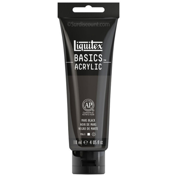 Peinture Acrylique en tube Noir de mars 118ml - Liquitex Basics Amazon