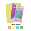 photo-25 fiches bristol et chemise de rangement - A5 - Petits carreaux - Couleur pastel - Exacompta