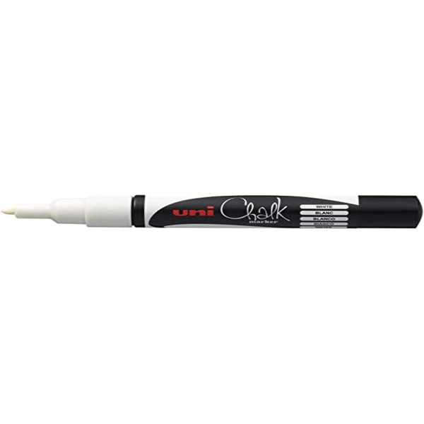 photo-Marqueur craie Uni chalk marker Uni Ball pointe fine blanc