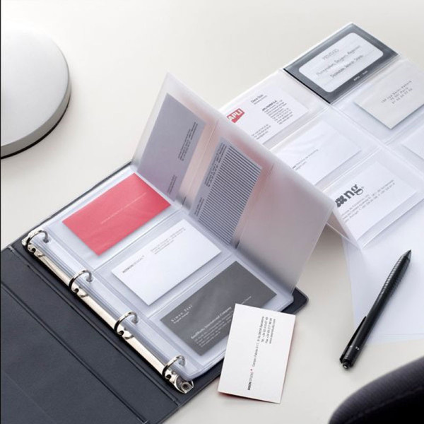 Classeur album rangement pour cartes de visites carte de fidélité - A4 - Noir - 400 cartes - Apli