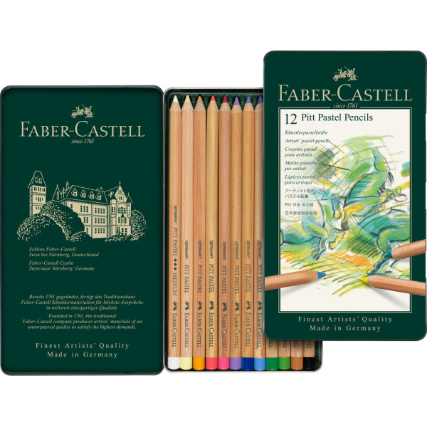 12 crayons de couleur pastel - Beaux-arts - Pitt Pastel - Faber-Castell