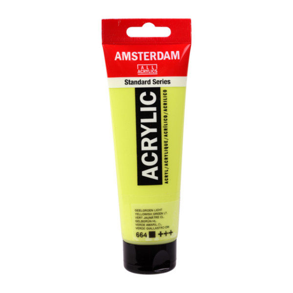 photo - Peinture Acrylique en tube - Vert jaunâtre clair - 664 - Amsterdam - 120ml