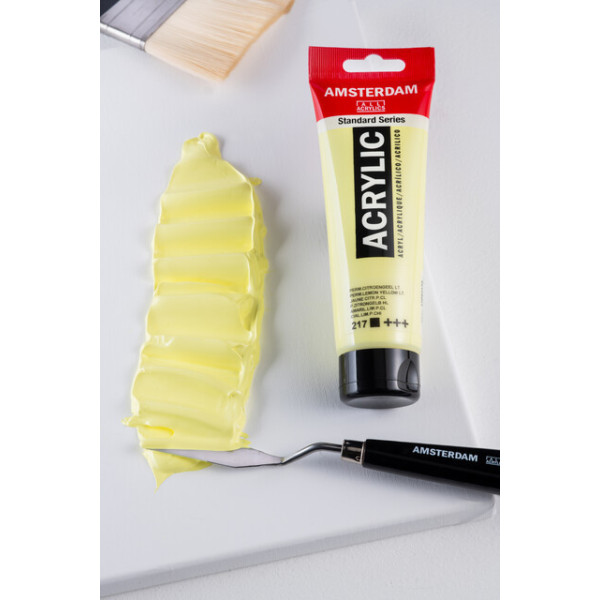 Peinture acrylique - Jaune citron clair - 217 - Amsterdam - Tube de 120ml