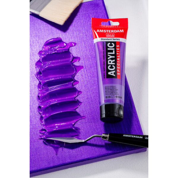 Peinture acrylique - Violet métallique - 835 - Amsterdam - Tube de 120ml