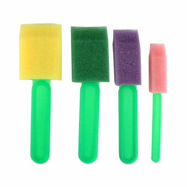 photo - Pinceaux - Mousse - Peinture, colle, vernis - 4 tailles - Enfant - Loisirs créatifs